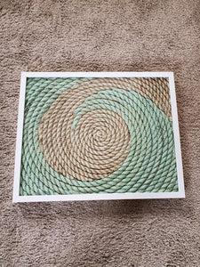 Framed Recycled Fishing Rope Wave