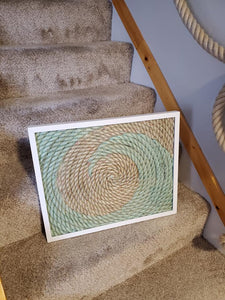 Framed Recycled Fishing Rope Wave