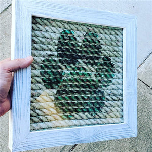 12x12in Green Branded Paw Print